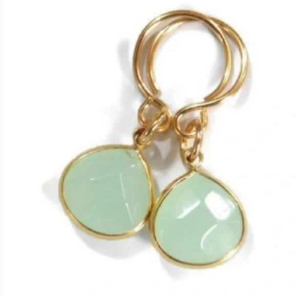 Artisan Jewelry - Artisan Crafted Aventurine Earrings Briolette Green Teardrop 14K gold filled